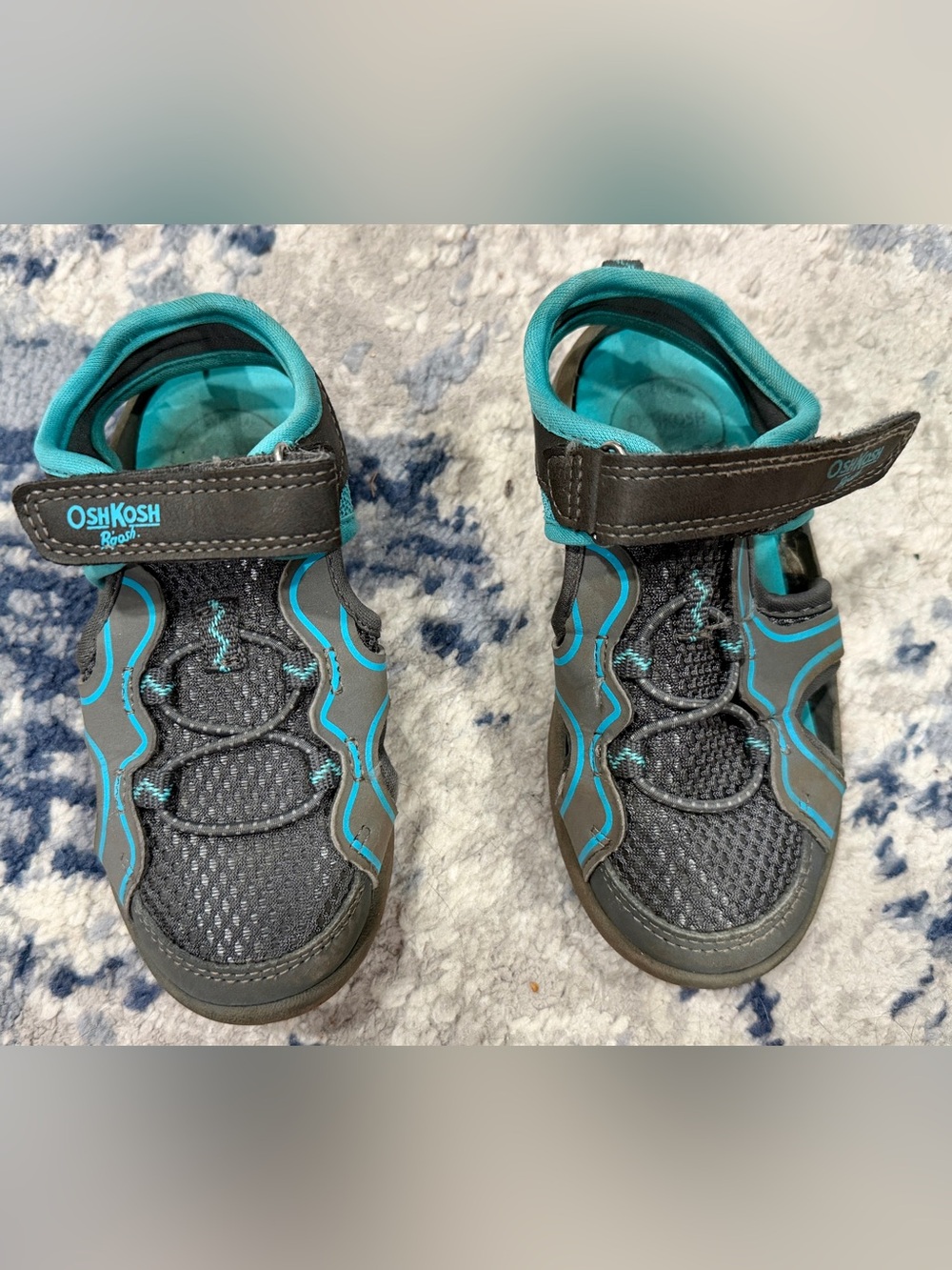 OshKosh B'gosh Gray and Teal Kids Active Sandals